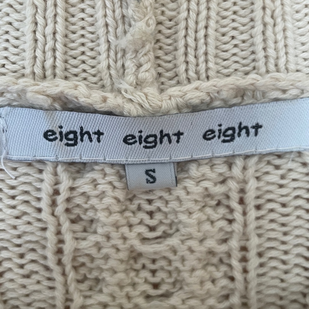 Eight Eight Eight Tan Crew Neck Cotton Sweater - Picture 2 of 8